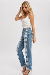 Distressed  Straight Leg Jeans